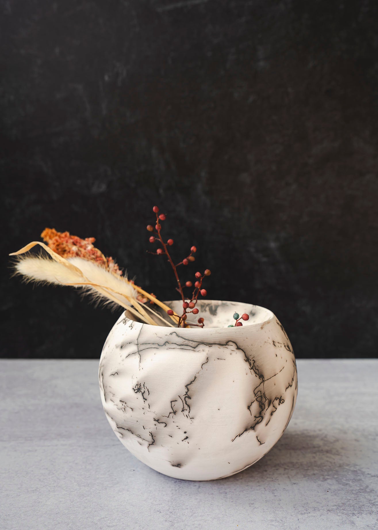 Raku Vase - Horse Hair